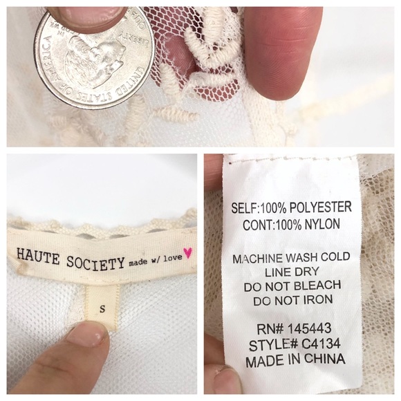 SOLD Haute Society Cream Floral Lace Sheer Boho Kimono - Picture 7 of 7